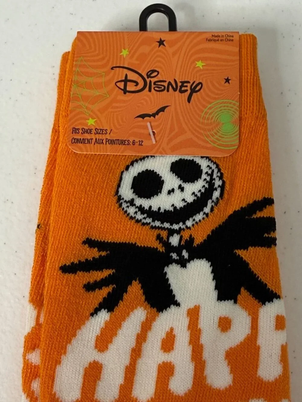 Nightmare Before Christmas Jack Skellington Halloween Socks NWT